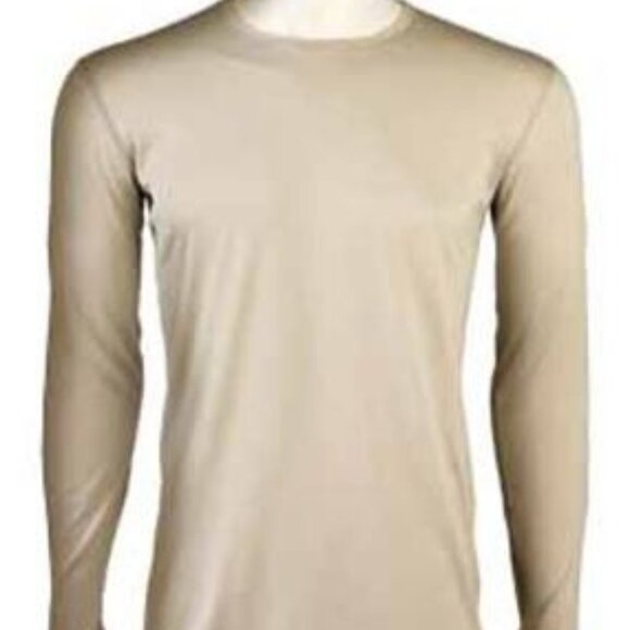 MENS POLARTEC TAN SILKWEIGHT LONG SLEEVE SHIRT   SIZE L   NWT - Picture 1 of 5